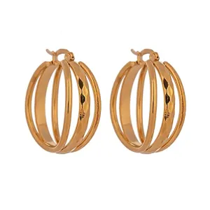 18K Gold Hoop Earrings,Earrings,Layered Hoops,Statement Earrings,Layered Earrings,Minimalist Earrings,Gift for Her,Gold Earrings,Hoops,Gold (Mixed)