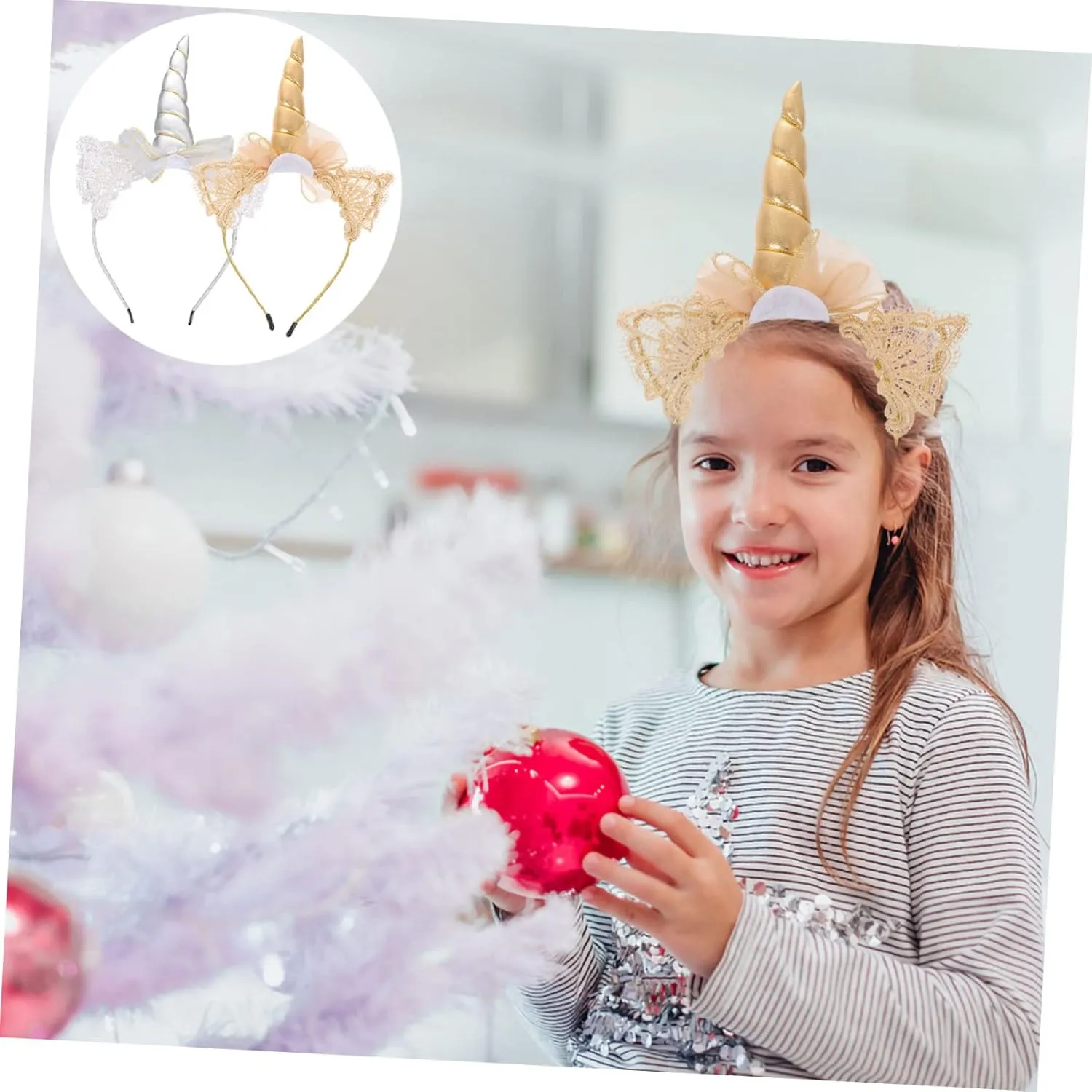 2pcs Unicorn Hair Hoops Creative Party Headbands for Boy Girl Comfortable Cosplay Accessories for Birthday Celebrations and Performance Events Designs