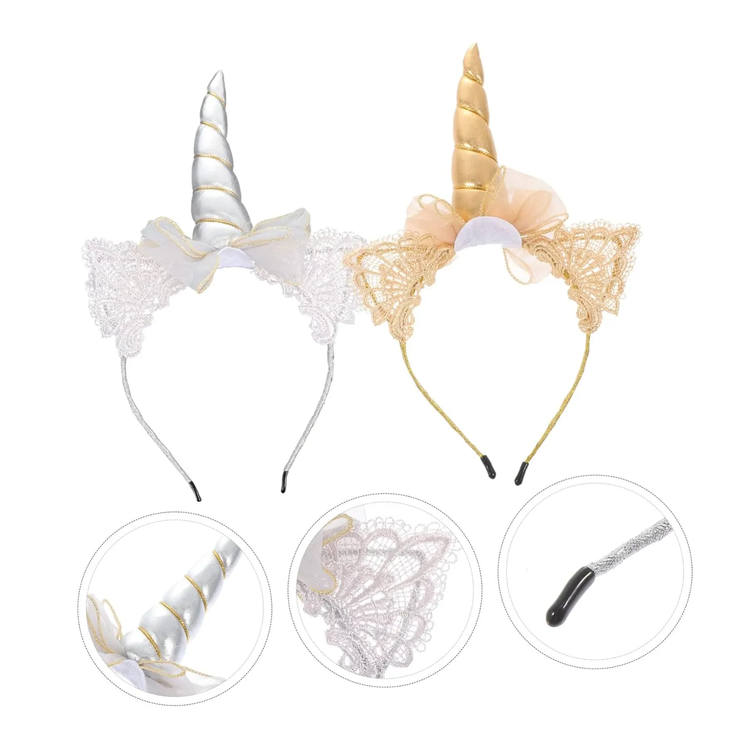 2pcs Unicorn Hair Hoops Creative Party Headbands for Boy Girl Comfortable Cosplay Accessories for Birthday Celebrations and Performance Events Designs