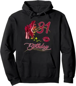 31th Birthday Butterflies High Heels Pullover Hoodie