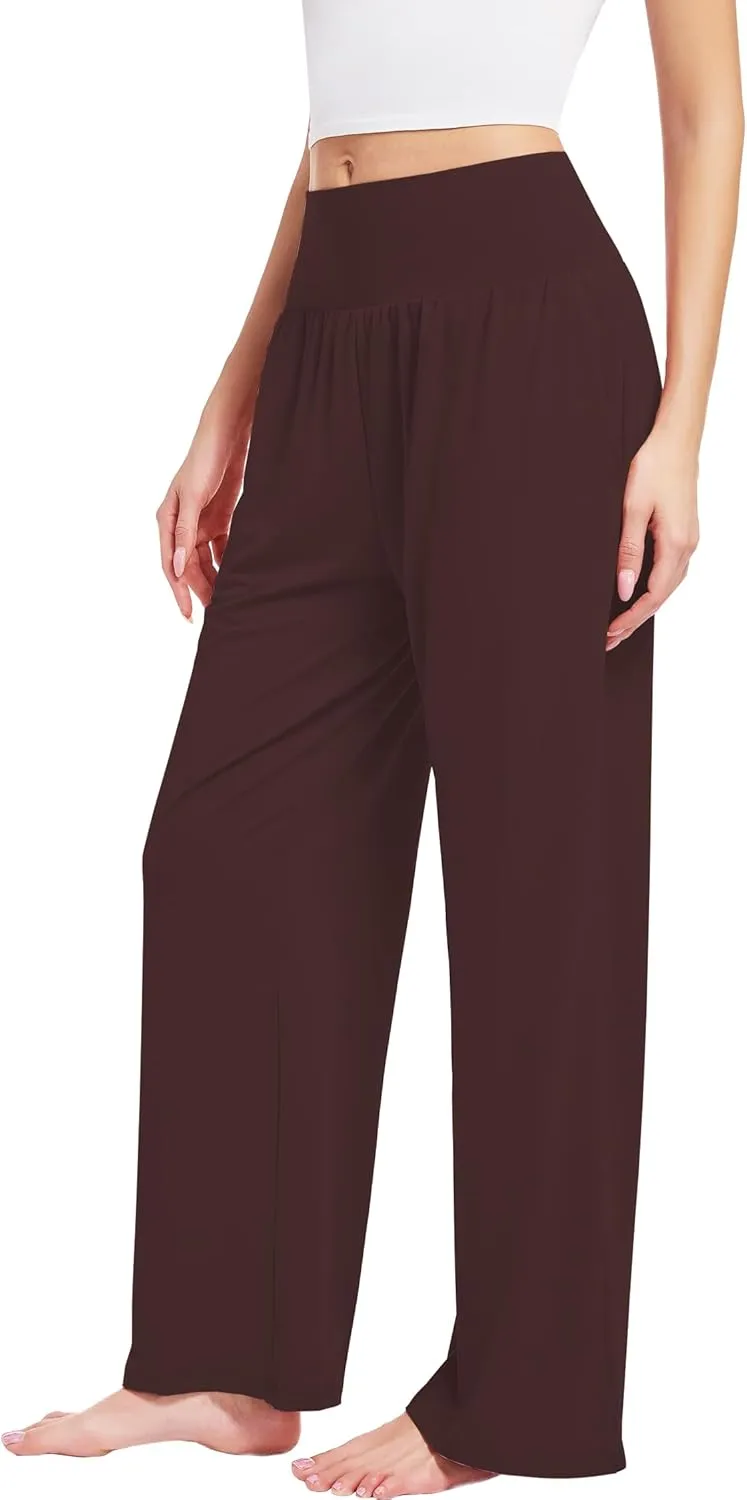 3PACK Women's Casual Loose Wide Leg Cozy Pants Yoga High Waisted Sweatpants Comfy Lounge Pants with Pants with Pockets