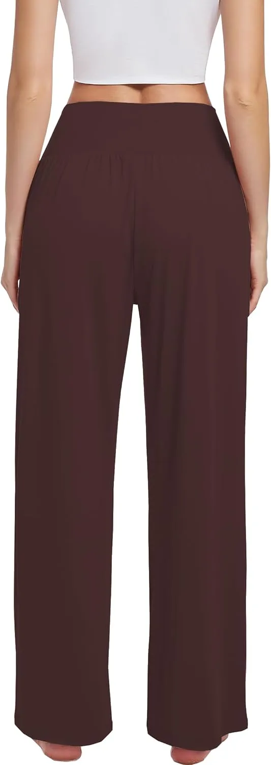 3PACK Women's Casual Loose Wide Leg Cozy Pants Yoga High Waisted Sweatpants Comfy Lounge Pants with Pants with Pockets