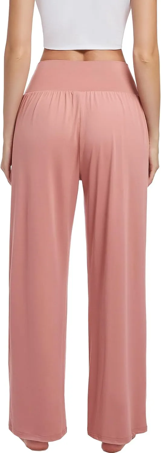 3PACK Women's Casual Loose Wide Leg Cozy Pants Yoga High Waisted Sweatpants Comfy Lounge Pants with Pants with Pockets