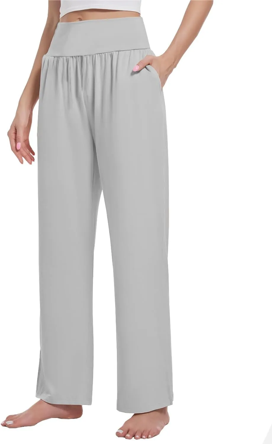 3PACK Women's Casual Loose Wide Leg Cozy Pants Yoga High Waisted Sweatpants Comfy Lounge Pants with Pants with Pockets