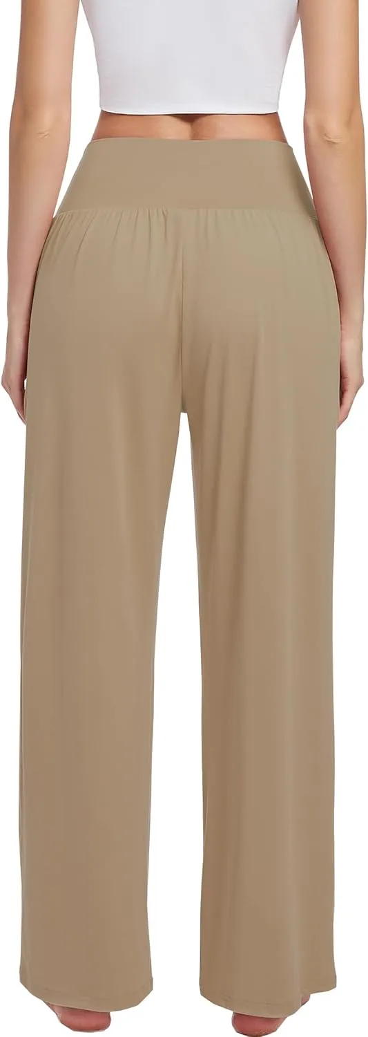 3PACK Women's Casual Loose Wide Leg Cozy Pants Yoga High Waisted Sweatpants Comfy Lounge Pants with Pants with Pockets