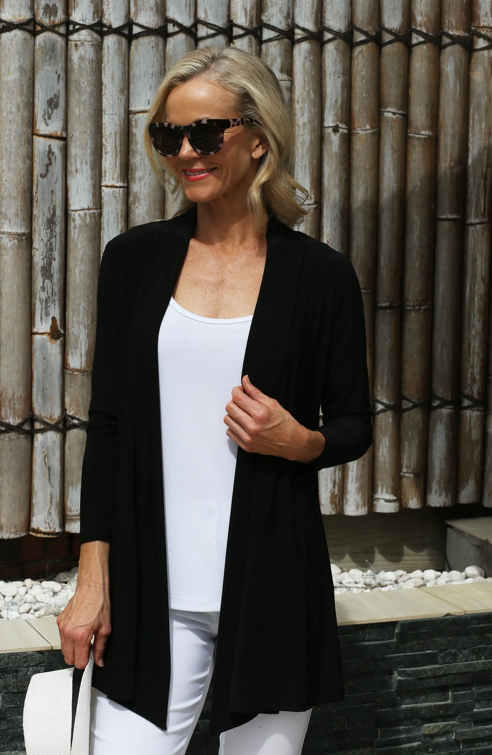 4269E Drape Cardigan - Black