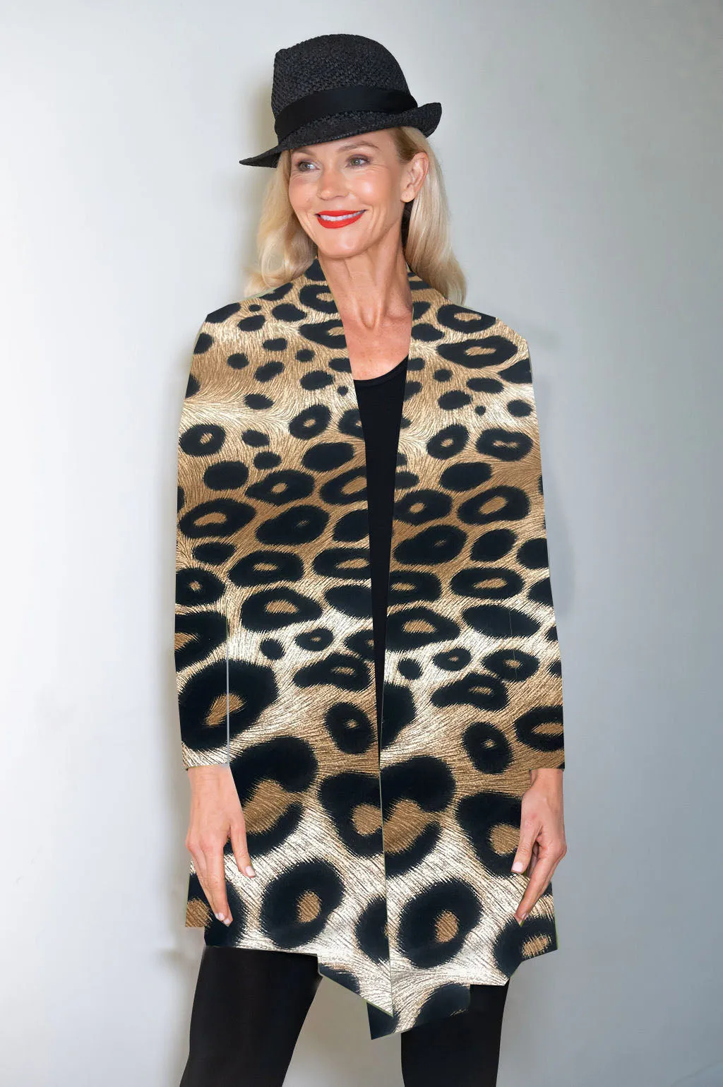 4269E Drape Cardigan - Wild Animal