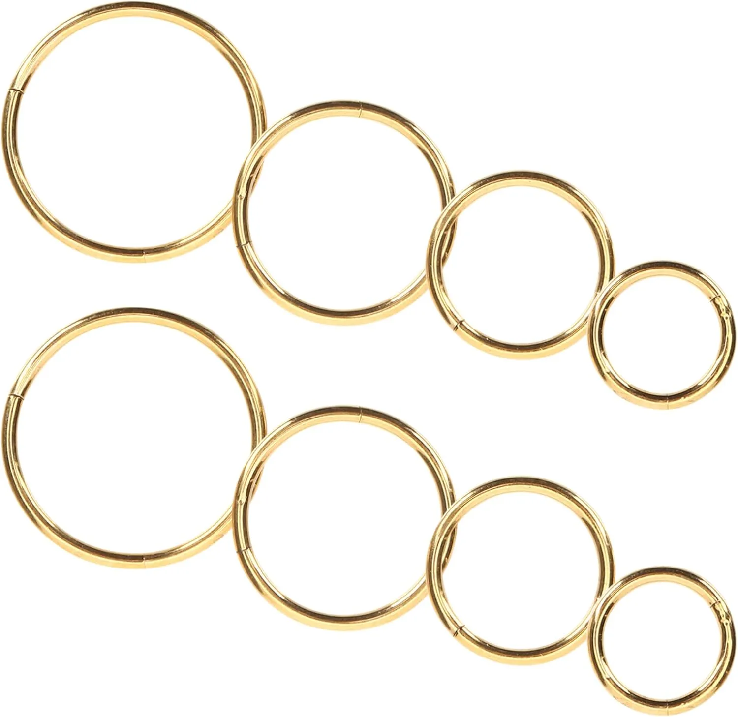 8pcs Gold Nose Ring Hoops Spiral Nose Piercings Stainless Steel Nose Jewelry for Women Fashion Nose Ring Hoop Set