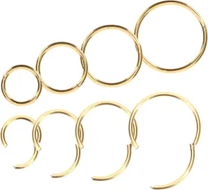 8pcs Gold Nose Ring Studs Small Nose Piercings Gold Jewelry Steel Rings for Women