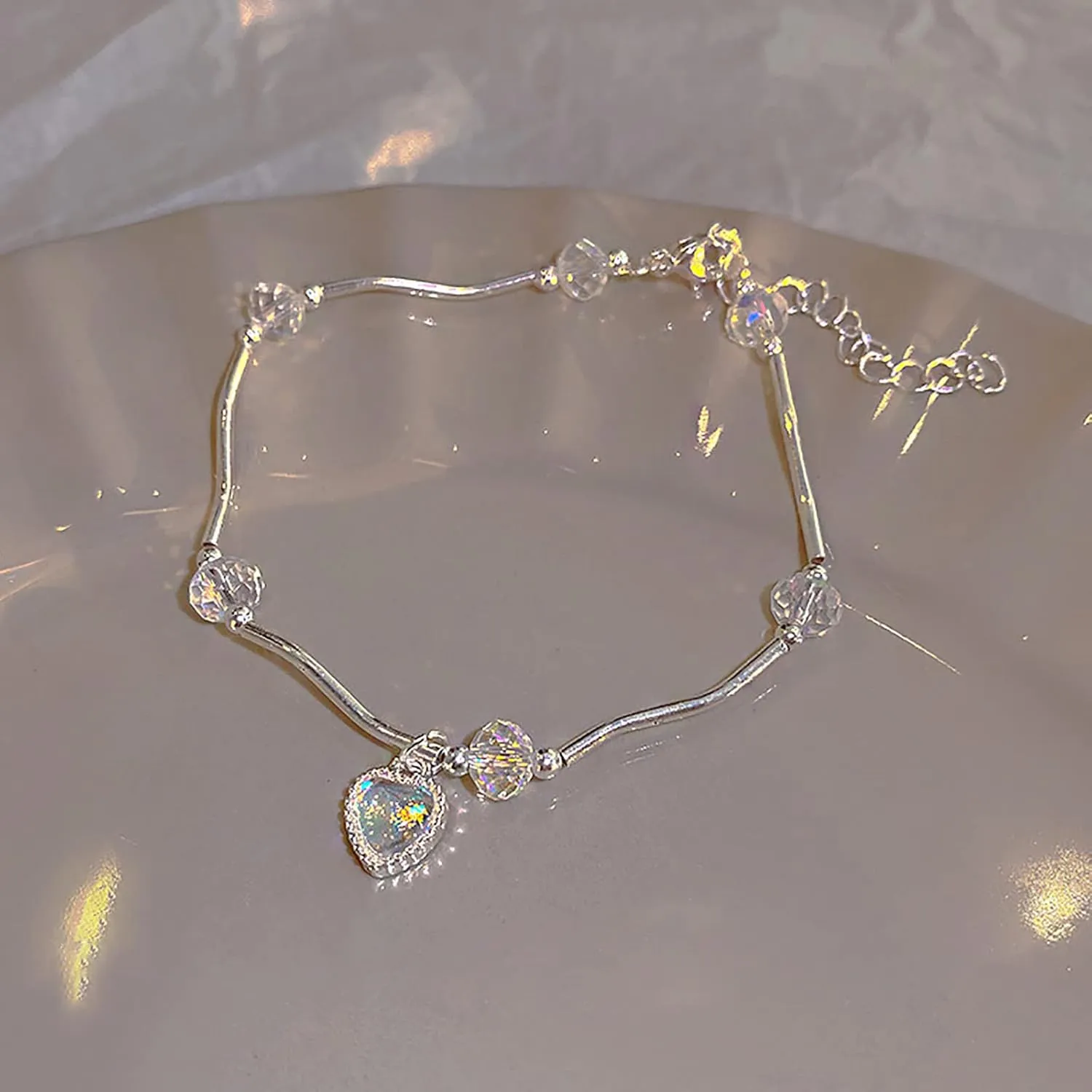925 Sterling Silver Bracelet for Women Simple Adjustable Bangle Bracelets Dainty Gifts for Birthday Anniversary Christmas Valentine's Day