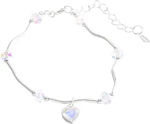 925 Sterling Silver Bracelet for Women Simple Adjustable Bangle Bracelets Dainty Gifts for Birthday Anniversary Christmas Valentine's Day