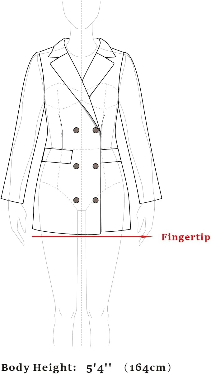 Allegra K Women's Long Sleeves Double Breasted Button Winter Outerwear Pea Coat
