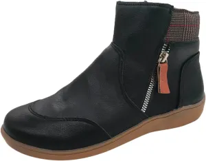 Ankle Boots for Women Arch Support Womens Low Heel Fashion Lace Up Zipper Booties Casual Walking Short Bootie