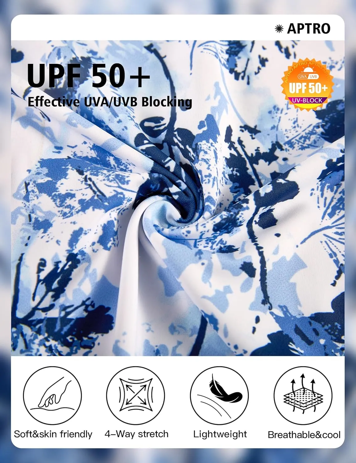 APTRO Men's UPF 50  Sun Protection Long Sleeve Hoodie Shirts UV Outdoor Fishing Shirts SPF Rash Guard Shirts for Men
