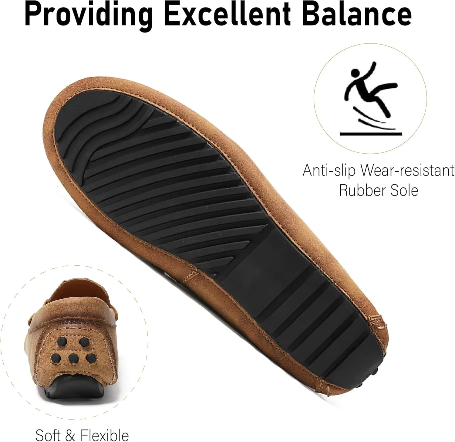Asifn Mens Business Loafers Formal Casual Dress Shoes Comfortable Walking Flat Non-Slip Moccasins