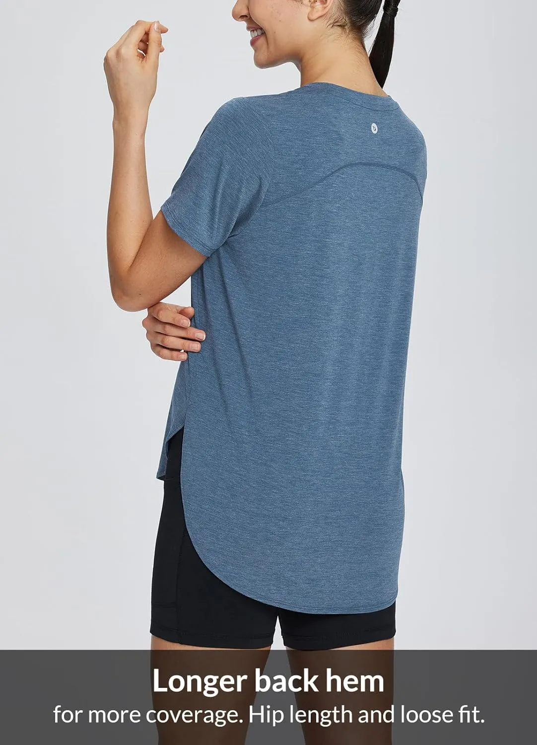 baleaf Women's Short Sleeve Workout Shirts Tops Athletic Yoga Running Shirts Loose Fit with Side Slits Quick Dry T-Shirts