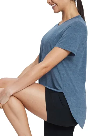 baleaf Women's Short Sleeve Workout Shirts Tops Athletic Yoga Running Shirts Loose Fit with Side Slits Quick Dry T-Shirts