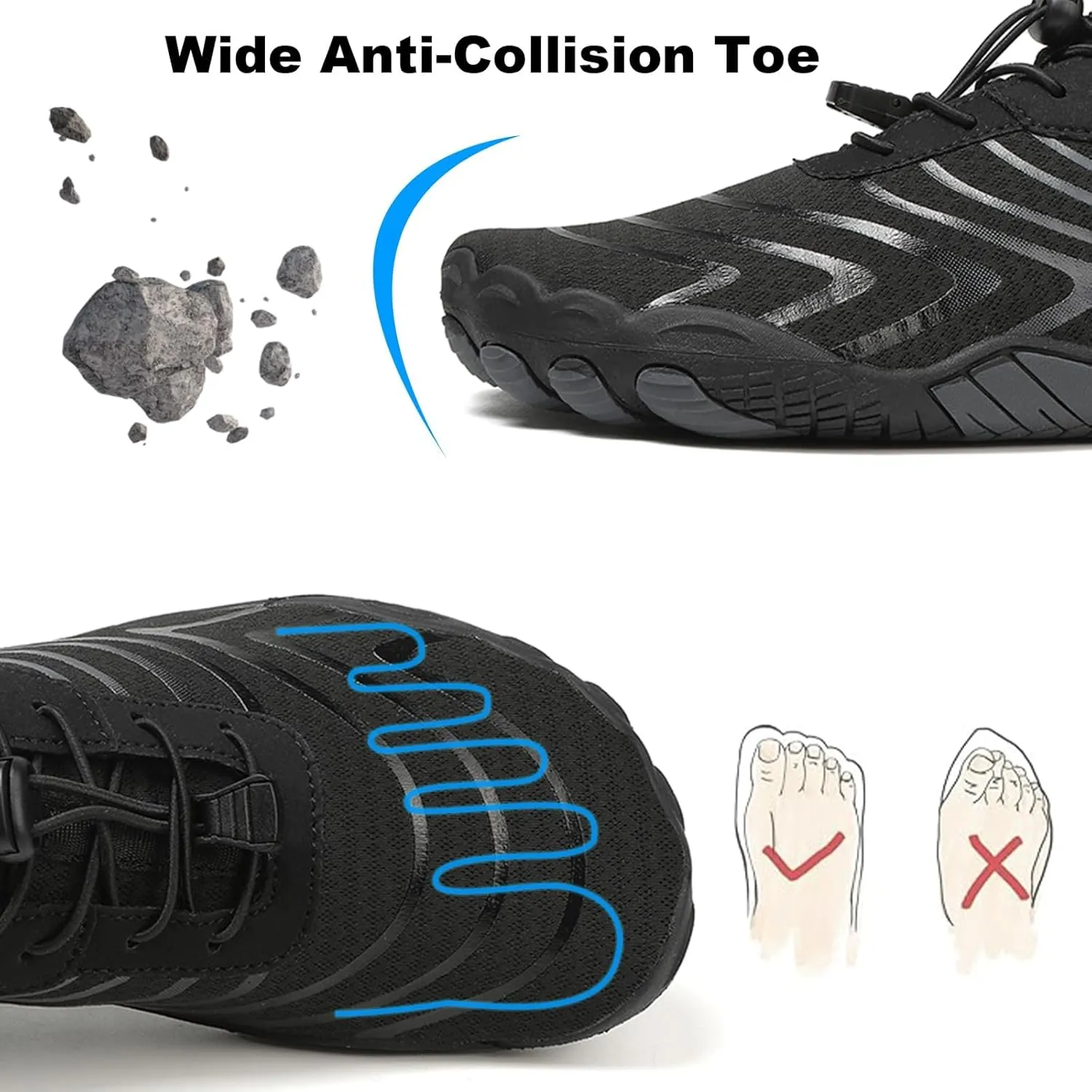 Barefoot Shoes Women Walking Hiking Zero Drop Running Shoes Comfortable Slip On Sneakers Water Resistant Grounderd Footwear Hike Barefoot Shoe Wide Toe Box Lightweight Casual for Summer Beach 2025