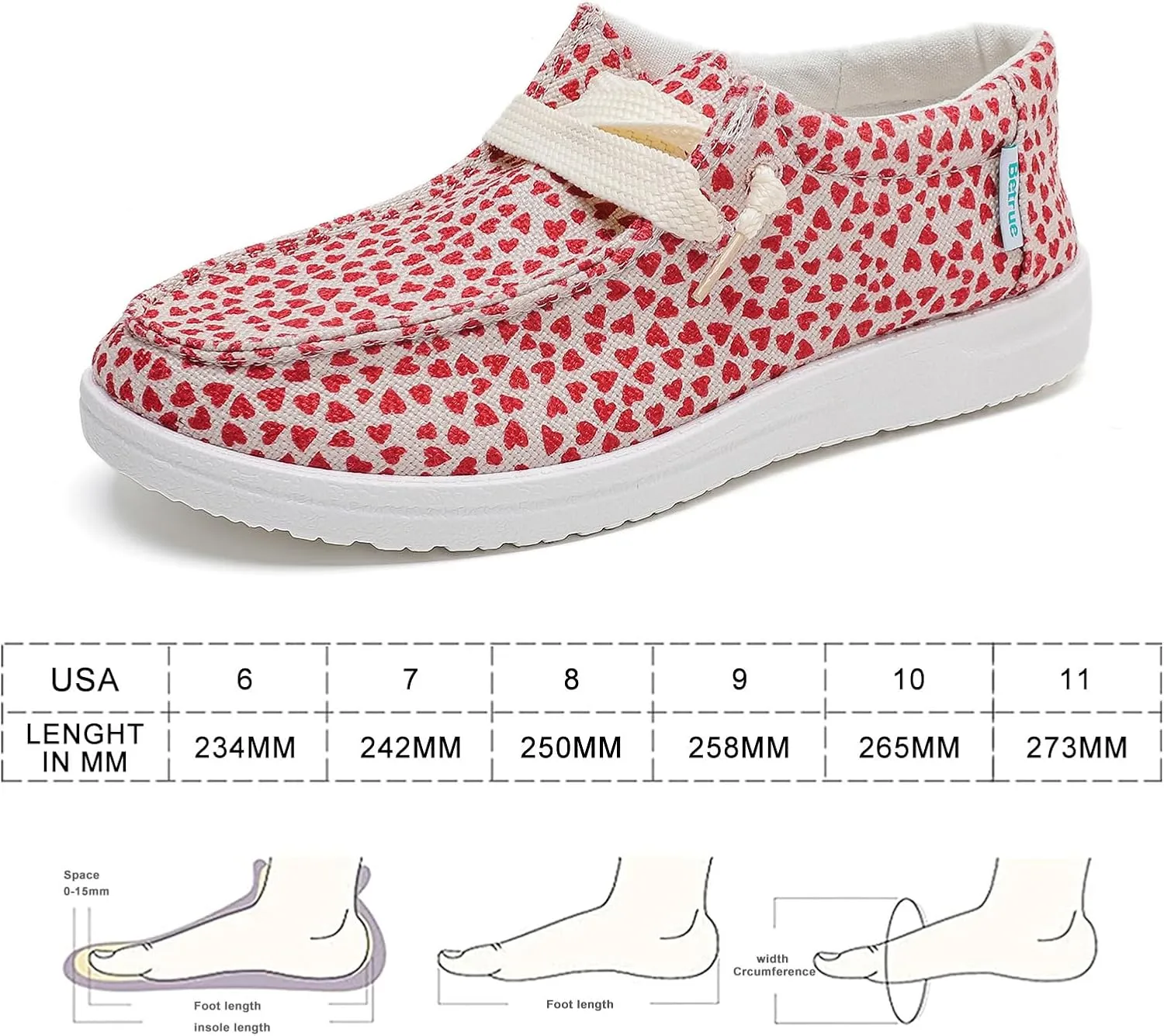 Betrue Women's Lightweight Boat Shoes, Casual Loafers, Slip On Deck Shoes, Breathable Canvas Sneakers