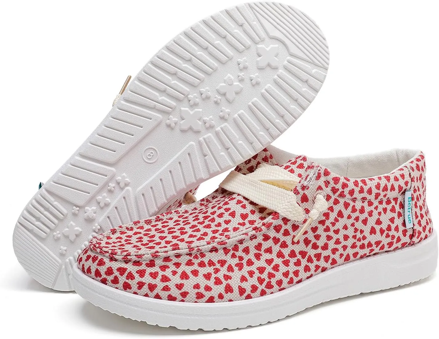 Betrue Women's Lightweight Boat Shoes, Casual Loafers, Slip On Deck Shoes, Breathable Canvas Sneakers