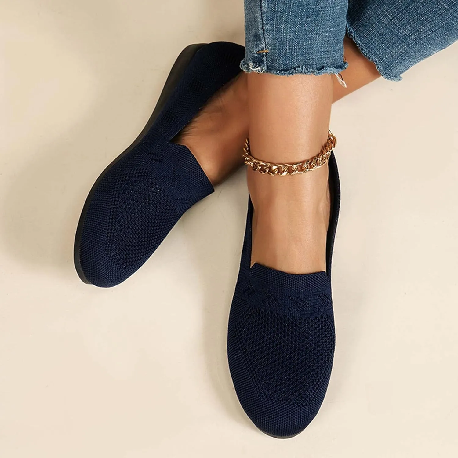 Black Loafers for Women Comfortable Pointed Toe Memory Foam Women's Dressy Shoes Fashion Hiking Workout Sneakers