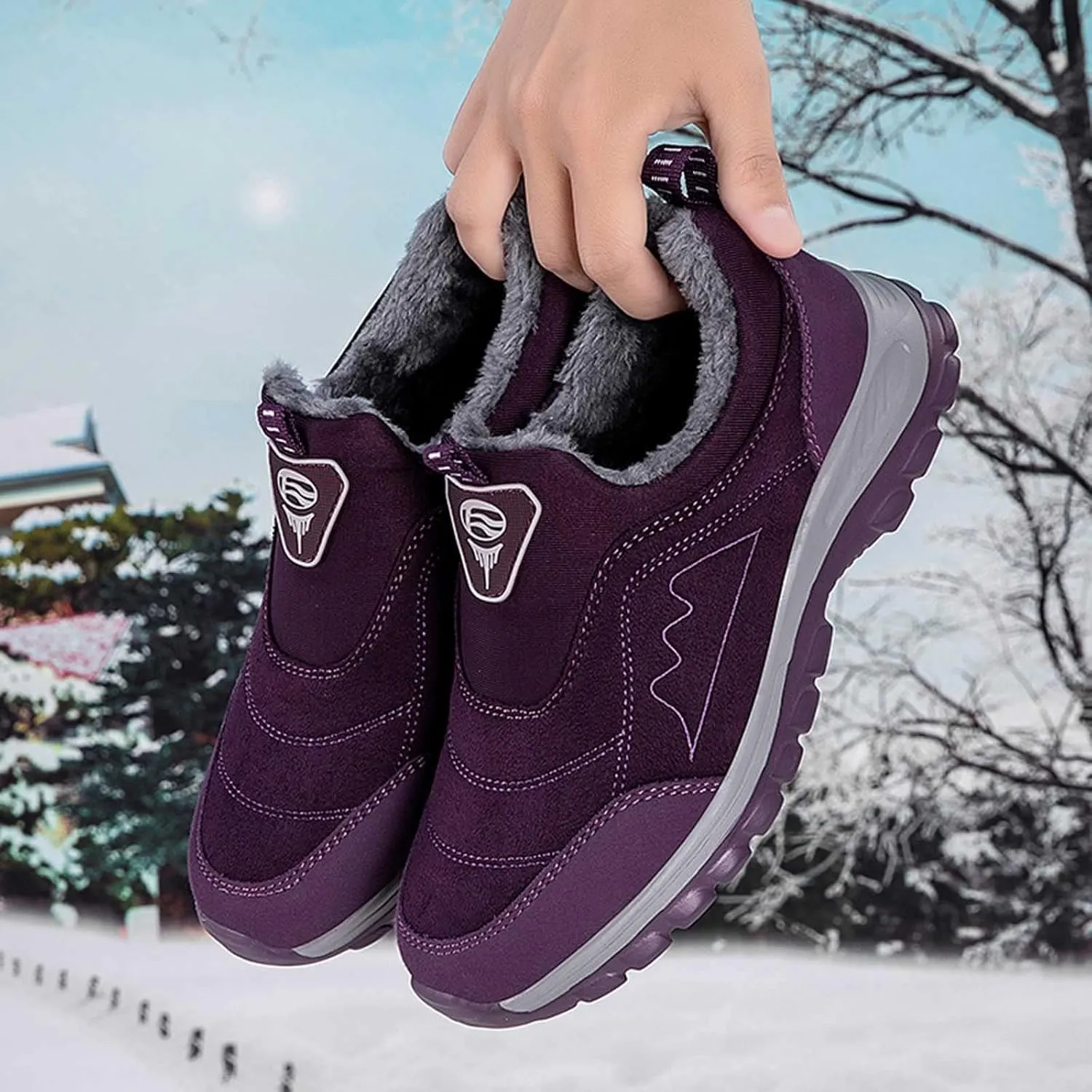 Black Snow Boots for Women Cute Womens Winter Snow Boots Wide Fuzzy Winter Boots for Women Waterproof Womens Hiking Boots Waterproof Lightweight Wide Width Winter Boot for Women Lightweight