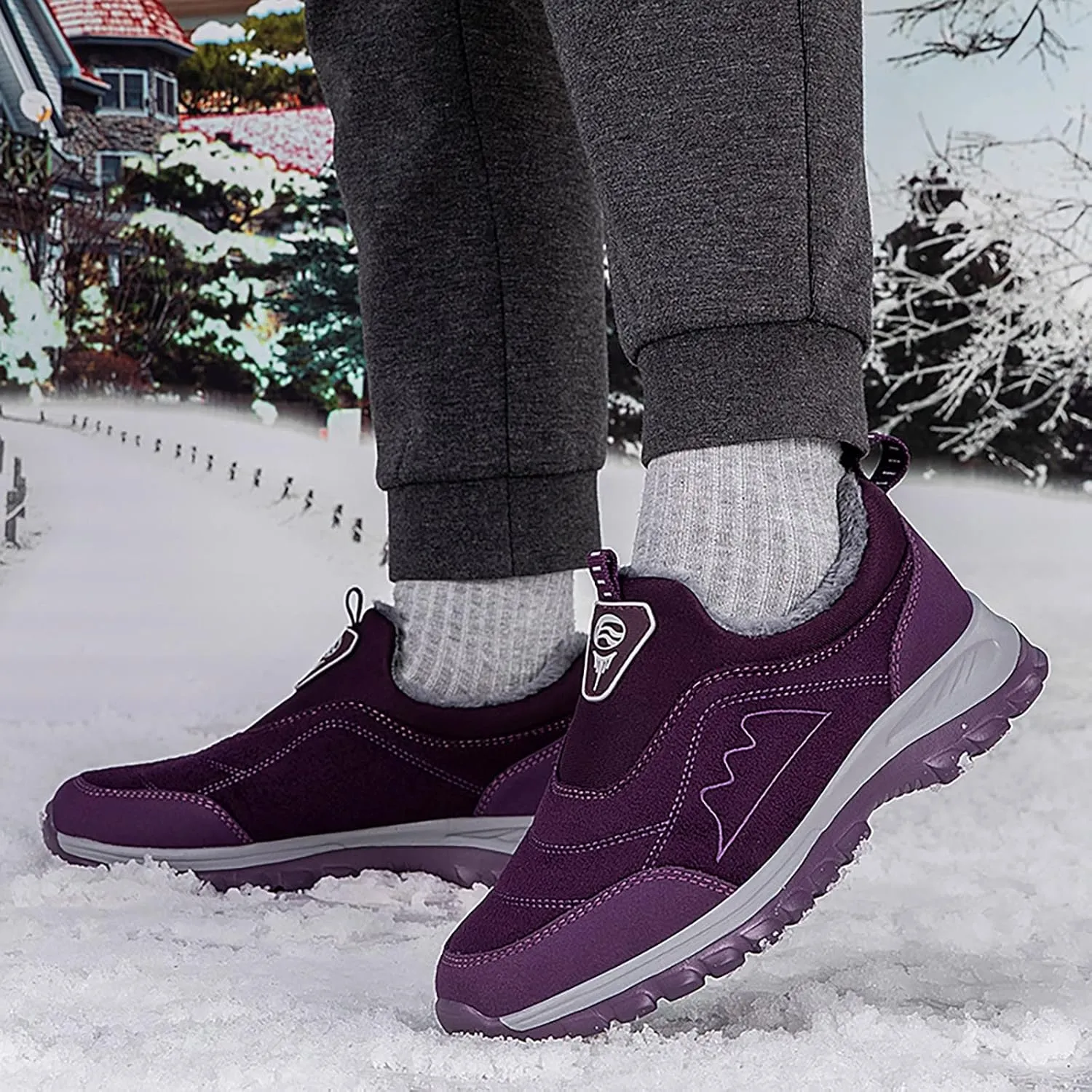 Black Snow Boots for Women Cute Womens Winter Snow Boots Wide Fuzzy Winter Boots for Women Waterproof Womens Hiking Boots Waterproof Lightweight Wide Width Winter Boot for Women Lightweight