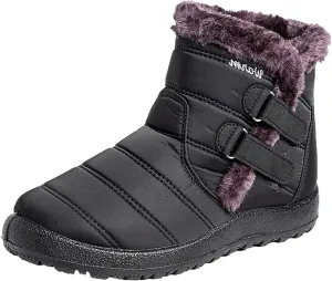 Black Winter Boots for Women Short Non Slip Winter Boots for Women Waterproof Snow Boots Winter Waterproof Slip Resistant Waterproof Work Boots for Women Winter Dress Boot for Women 2023