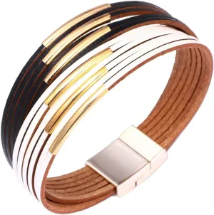 Boho Bracelets for Women Trendy Leather Wrap Bracelets for Women Stackable Infinity Bracelets Jewelry with Clasp Bangle