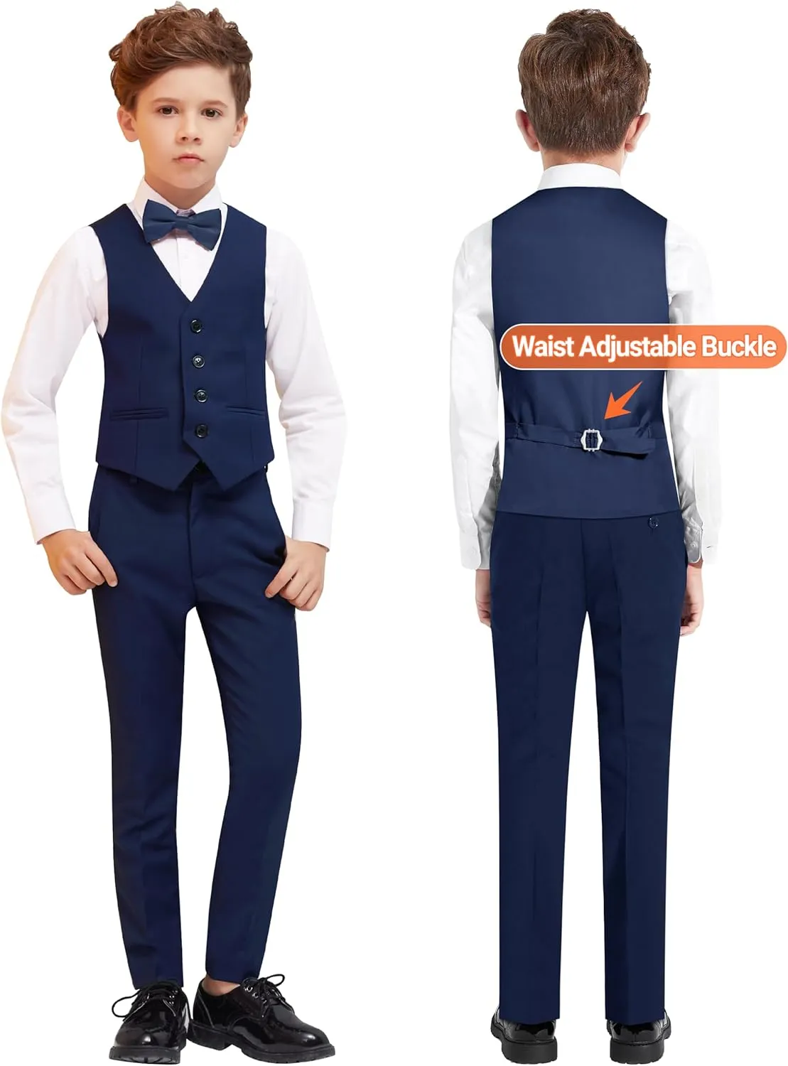 Boys' Formal Dresswear Suits Set, with Suspenders, Adjustable Waist