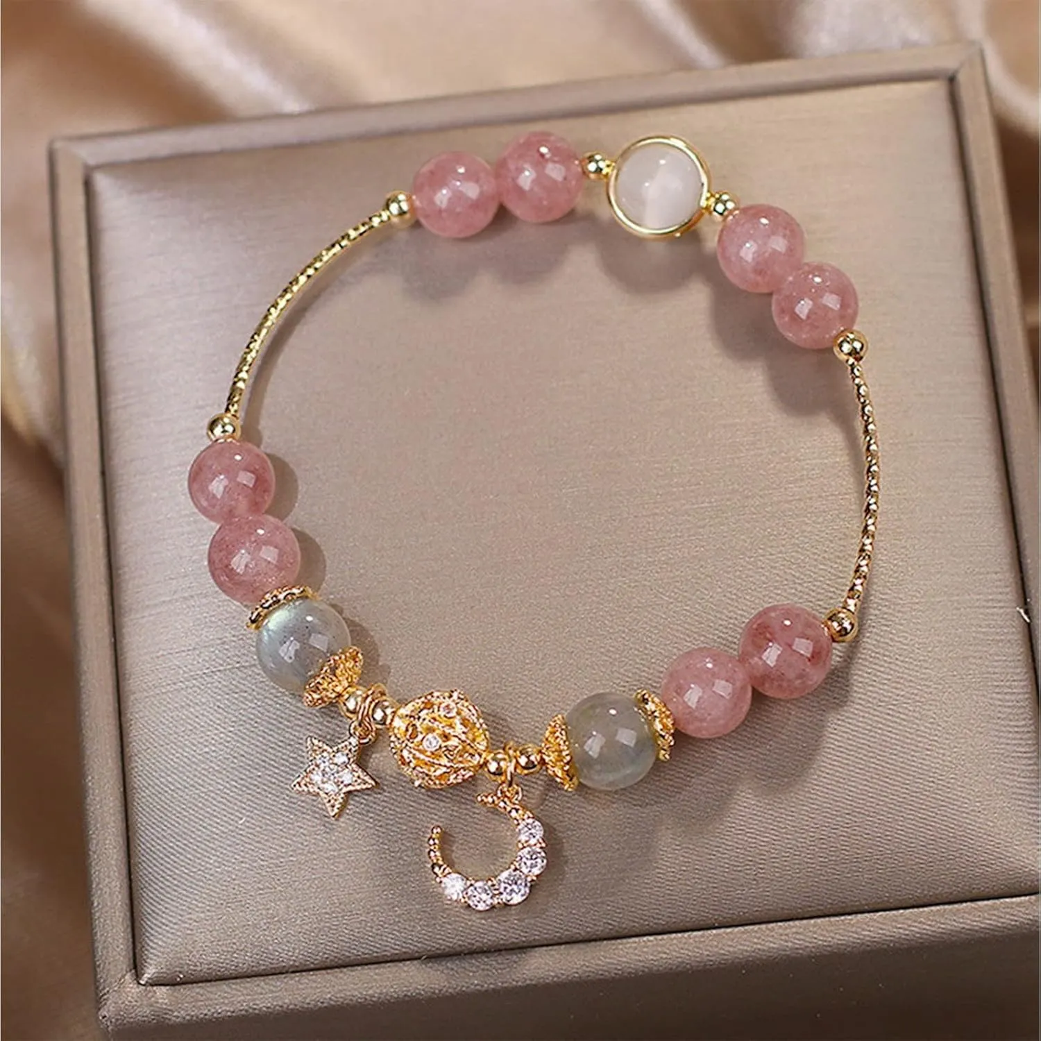 Bracelets for Women Set 925 Sterling Silver Bracele Gold Bracele Adjustable Bangle Y2K Pearl Beaded Chain Adjustable Aesthetic Bracelet Gift for Women