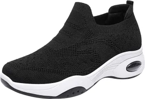 Breathable Slip on Sneakers for Women Breathable Zero Drop Adjustable Barefoot Shoes Lightweight Elderly Shoe