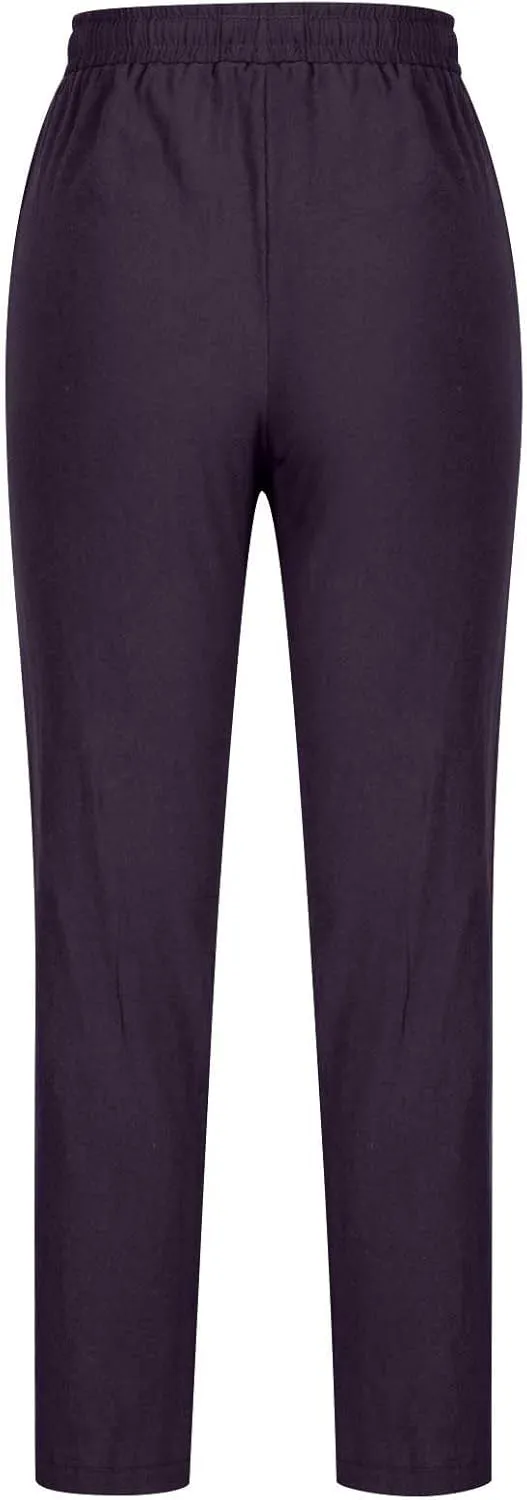BZGTZT Women High Waist Linen Pants Straight Leg Casual Loose Summer Beach Lightweight Drawstring Cotton Linen Pant Trousers