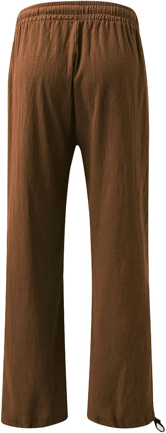 BZGTZT Women's Summer Wide Leg Pants Casual Loose Drawstring High Waist Palazzo Pants Lightweight Trousers with Pockets