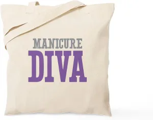 CafePress Manicure DIVA Tote Bag Reusable Natural Beige Canvas Shopping Bag