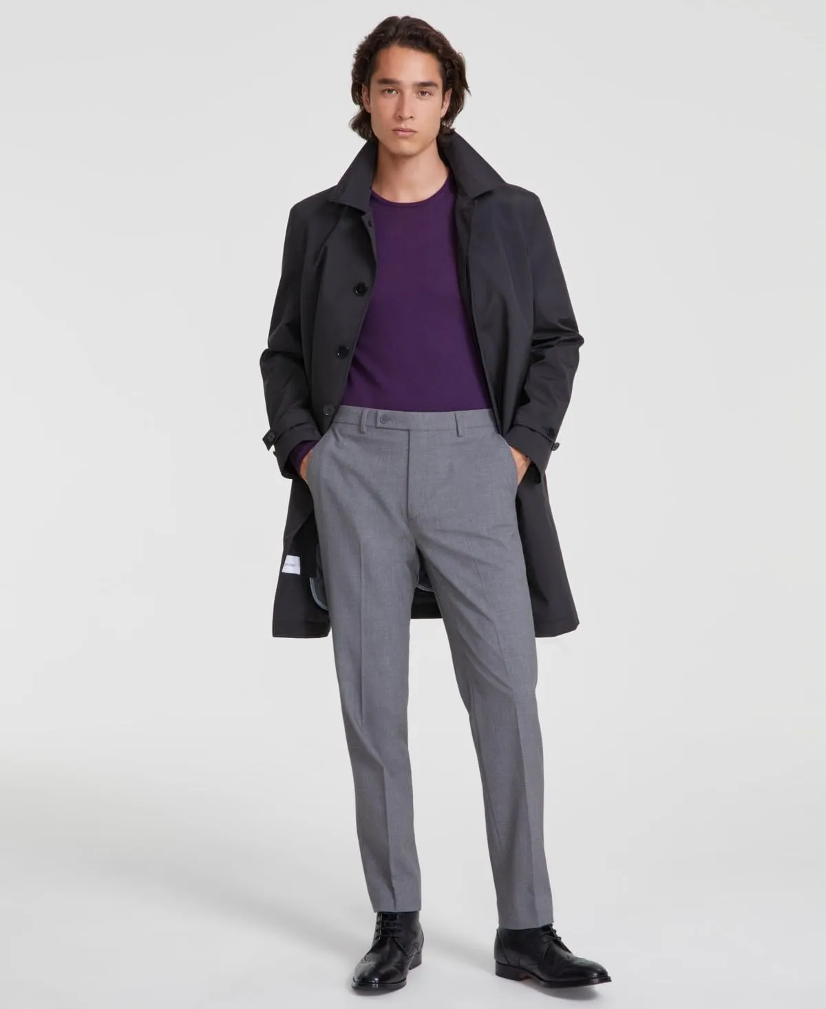 Calvin Klein Men's Slim Fit Stretch Dress Suit Pants for Men, Ultra-Tapered, Wrinkle-Resistant, Moisture-Wicking Fabric