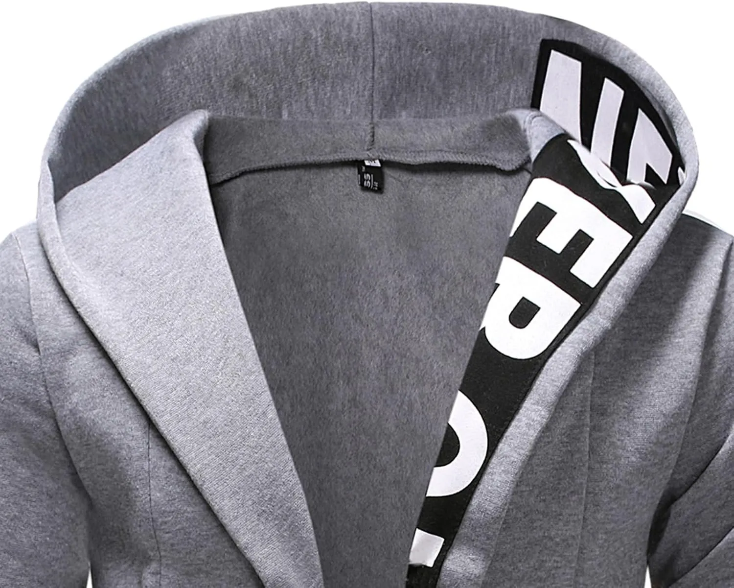 Cardigan Jacket for Men Trendy Letter Print Mid-Length Trench Coat Casual Hooded Long Sleeve Comfy Warm Coat Outfits