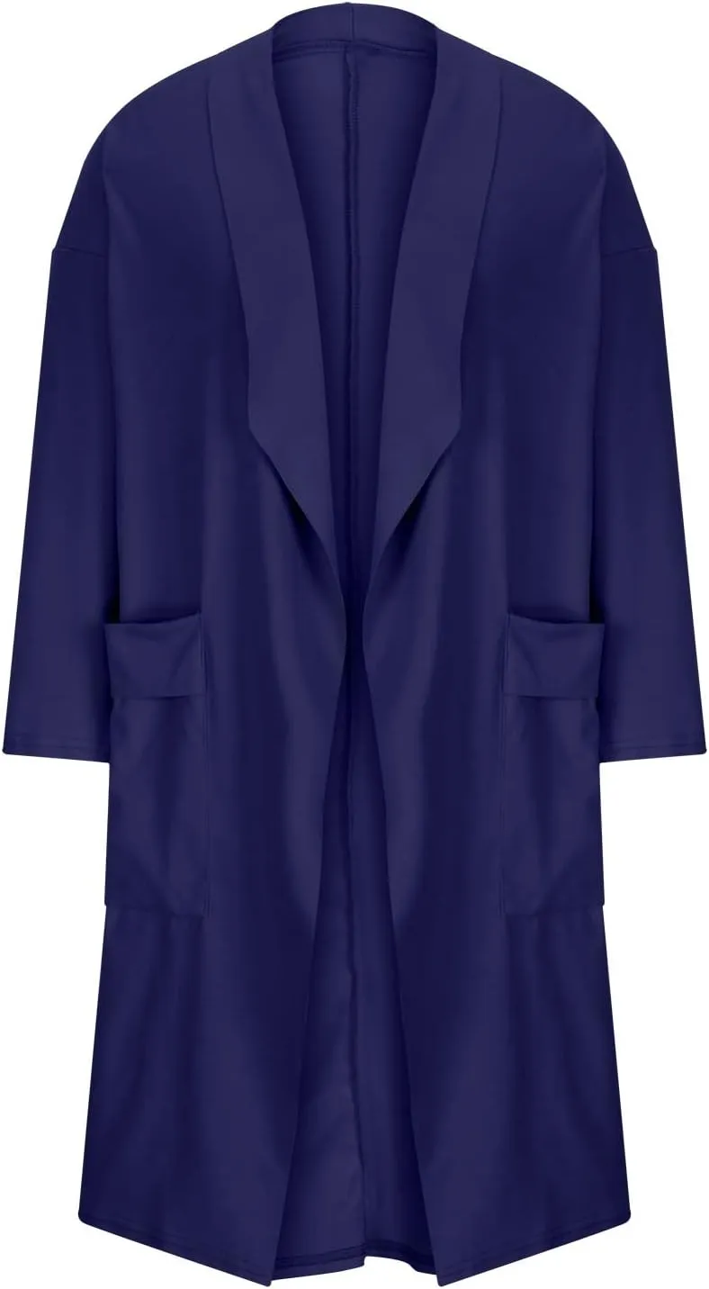 Cardigans for Women Trendy Casual Open Front Winter Coats Comfy Flowy Long Sleeve Trench Coats Tops with Pockets