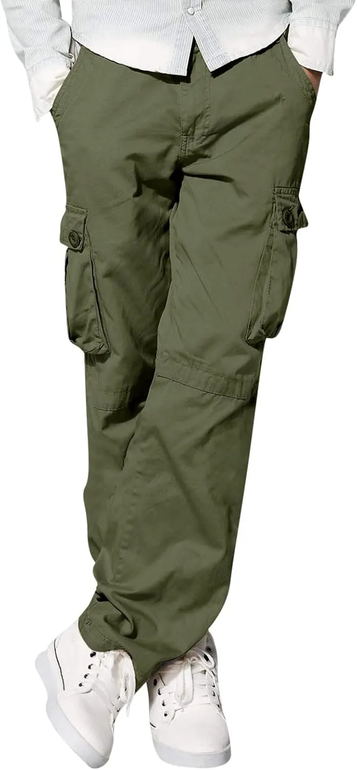 Cargo Pants for Men Big and Tall Relaxed Fit Open Bottom Straight Sweatpants Casual Jogging Athletic Hiking Pants Streetwear