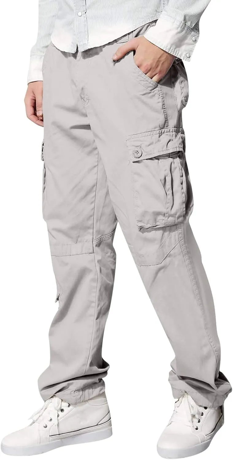 Cargo Pants for Men Big and Tall Relaxed Fit Open Bottom Straight Sweatpants Casual Jogging Athletic Hiking Pants Streetwear