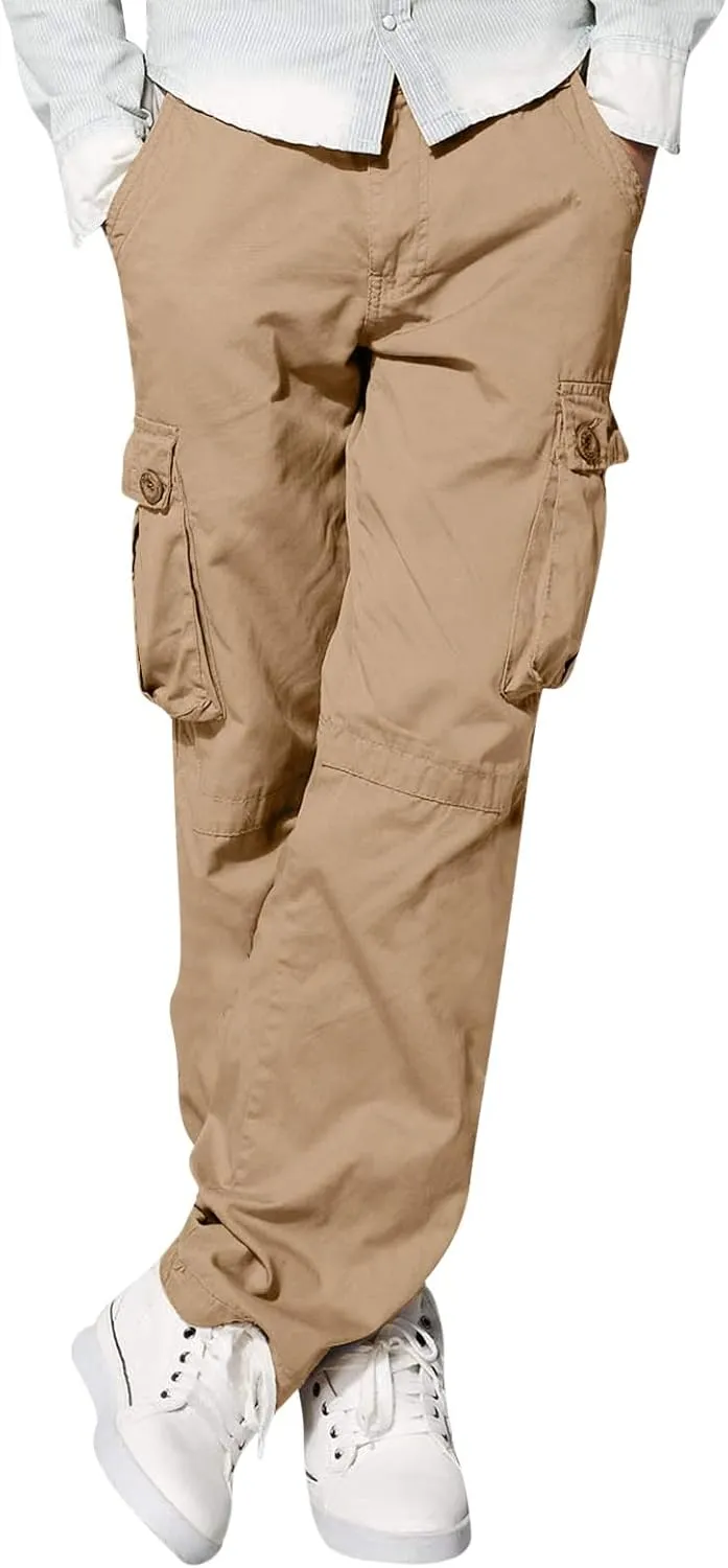 Cargo Pants for Men Big and Tall Relaxed Fit Open Bottom Straight Sweatpants Casual Jogging Athletic Hiking Pants Streetwear