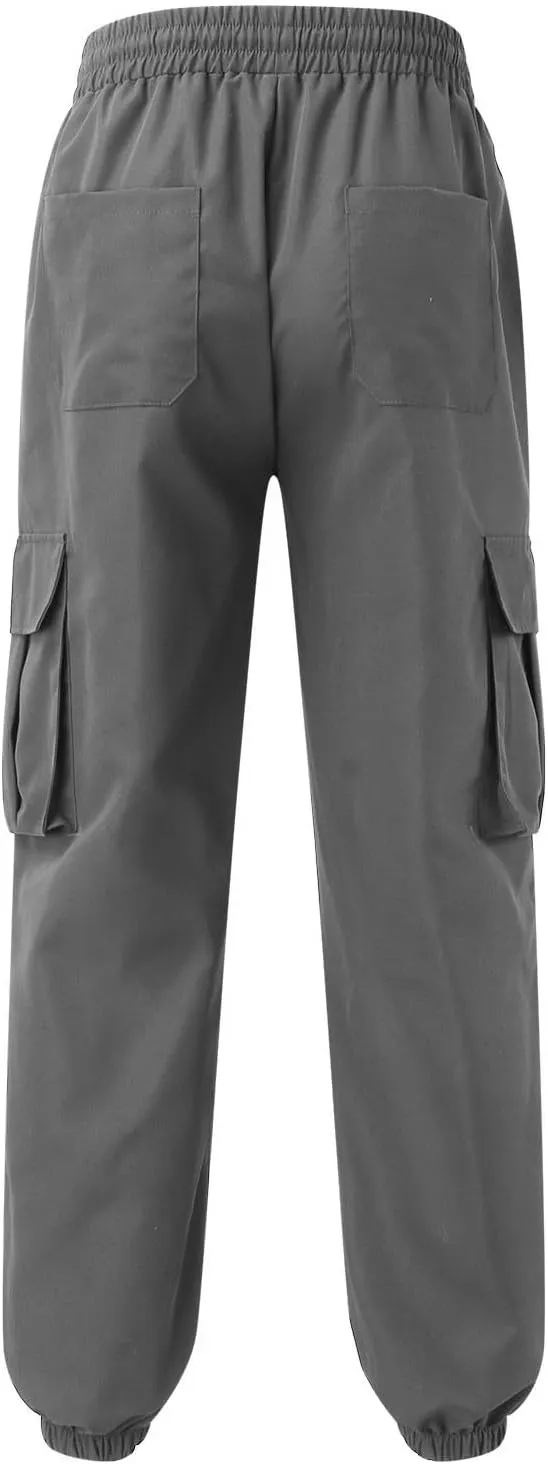 Cargo Sweatpants for Men Baggy Big and Tall Chino Athletic Pants Elastic Waist Drawstring Tactical Casual Pants with Pockets