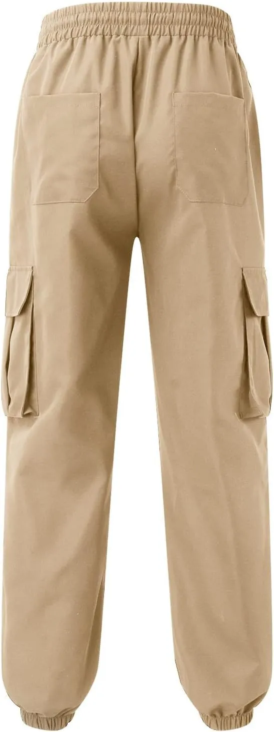Cargo Sweatpants for Men Baggy Big and Tall Chino Athletic Pants Elastic Waist Drawstring Tactical Casual Pants with Pockets