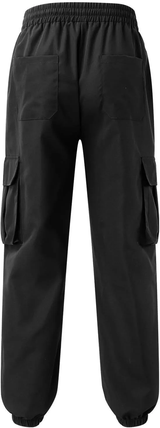 Cargo Sweatpants for Men Baggy Big and Tall Chino Athletic Pants Elastic Waist Drawstring Tactical Casual Pants with Pockets