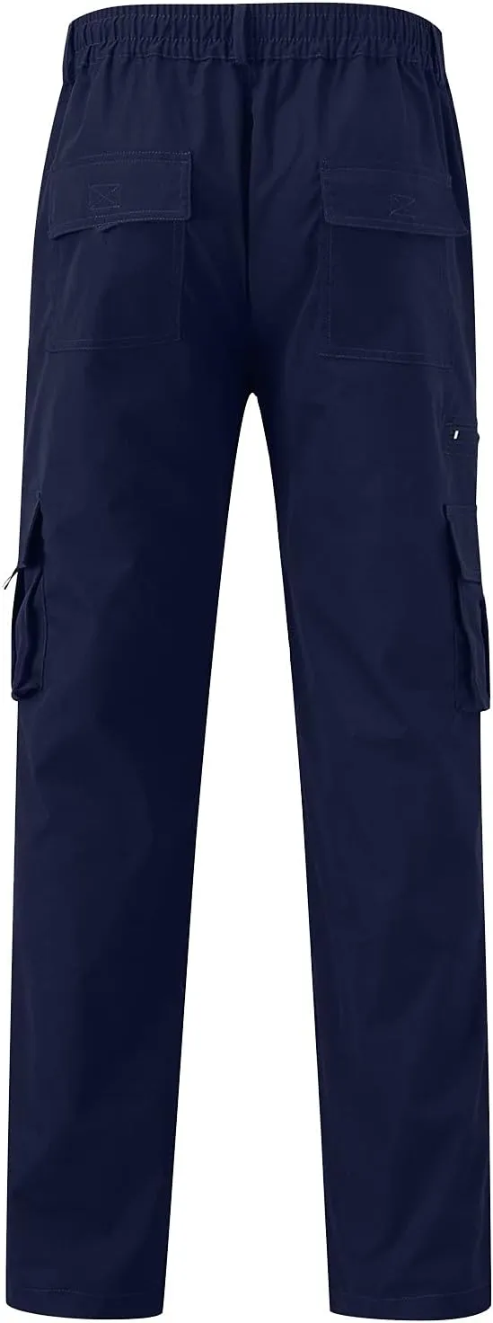 Cargo Work Pant Men's Elasticated Waist Casual Running Gym Training Sweatpant Loose Fit Joggers