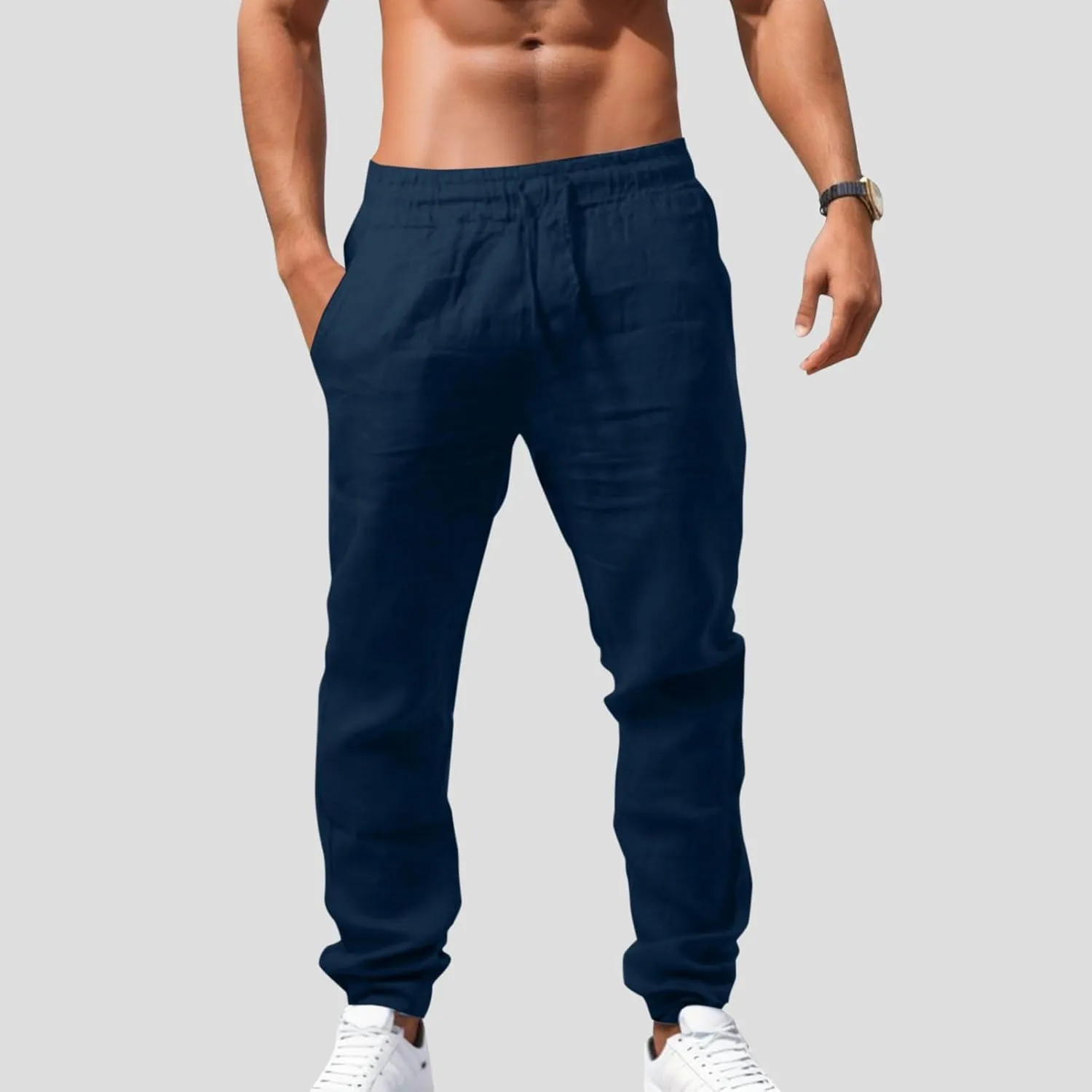 Cargo Work Pant Men's Elasticated Waist Casual Running Gym Training Sweatpant Loose Fit Joggers