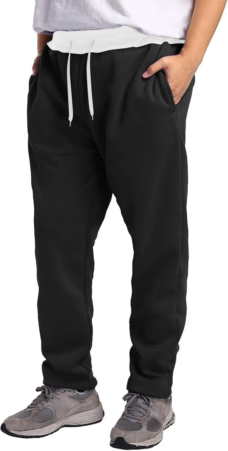 Casual Pants for Men Relaxed Fit Drawstring Stretch Waist Trouser Plus Size Workout Jogging Athletic Joggers Baggy Sweatpants