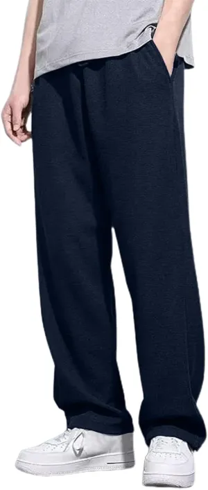 Casual Pants for Men Relaxed Fit Straight Leg Lightweight Sweatpants Plus Size Stretch Waist Lightweight Workout Trousers