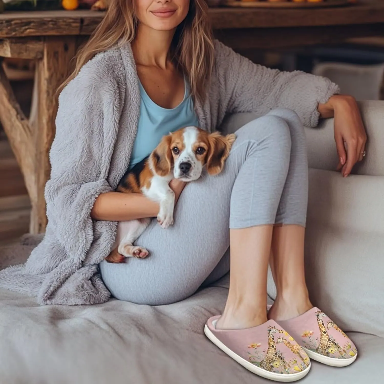 chaqlin Fuzzy House Slipper Womens Memory Foam Flat Heels Slippers for Causal Bedroom Walking with Flat Heels Causal Outdoor Indoor Shoes