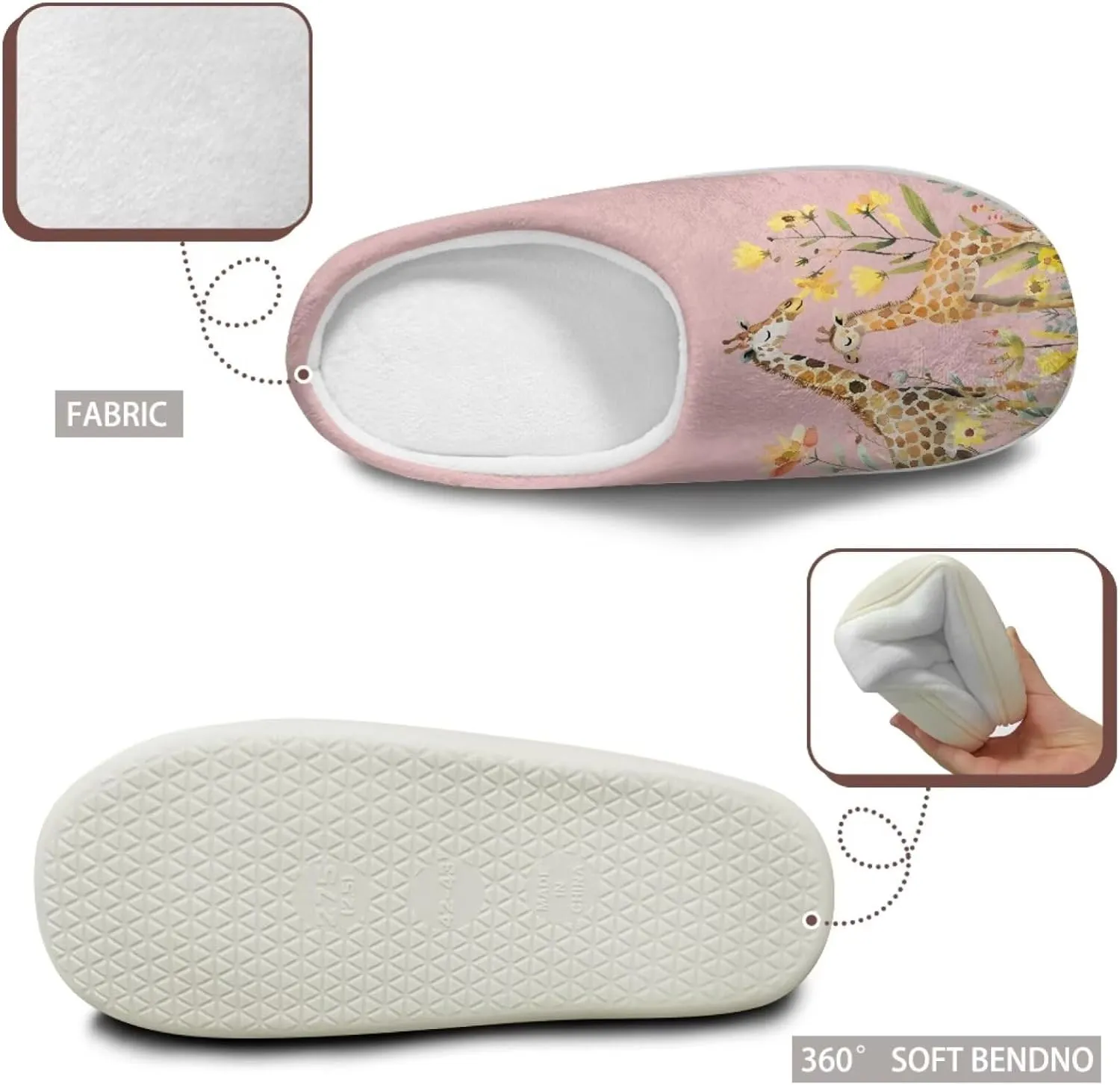 chaqlin Fuzzy House Slipper Womens Memory Foam Flat Heels Slippers for Causal Bedroom Walking with Flat Heels Causal Outdoor Indoor Shoes
